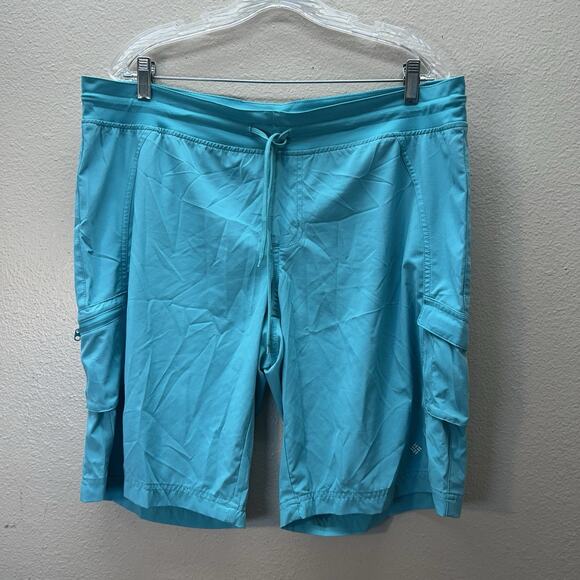 Columbia Cargo Shorts Mens XL Blue Omni-Shade Sun Protection Pockets Lightweight - Picture 1 of 5